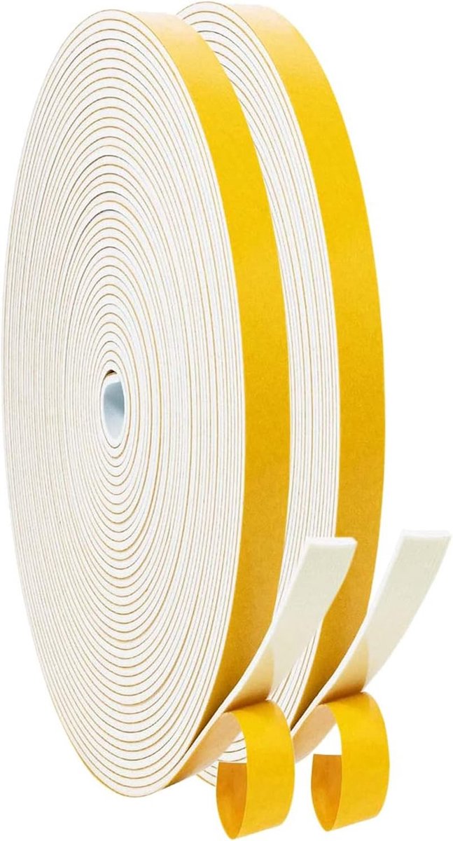 Afdichtingstape - Wit - 6 x 1,5 mm - Zelfklevende Rubber Afdichtstrip - Voor Deuren en Ramen