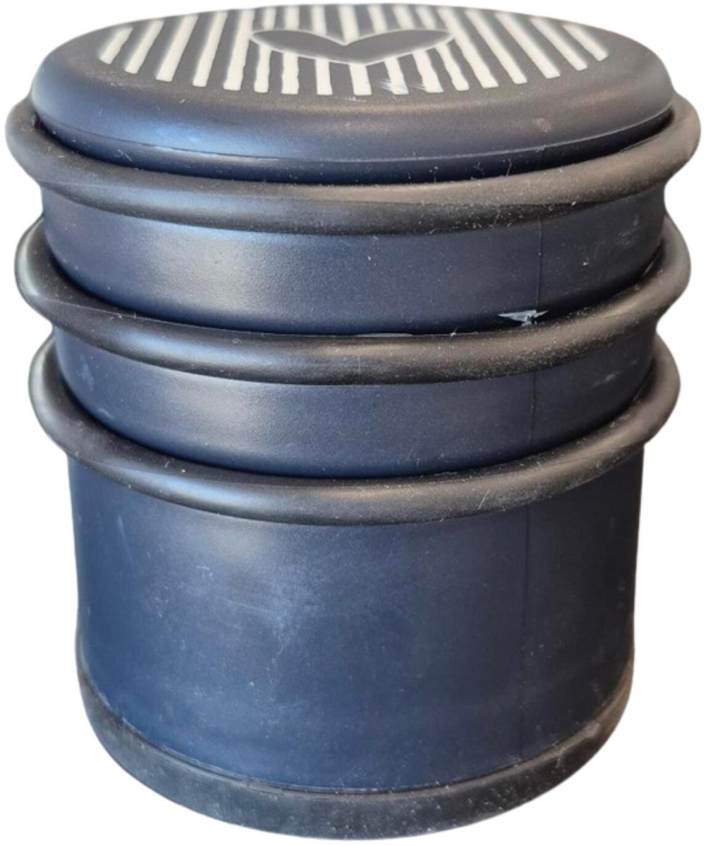 Cogex Deurstopper - zwart - hartjes - rubber - D7,5 x H8 cm