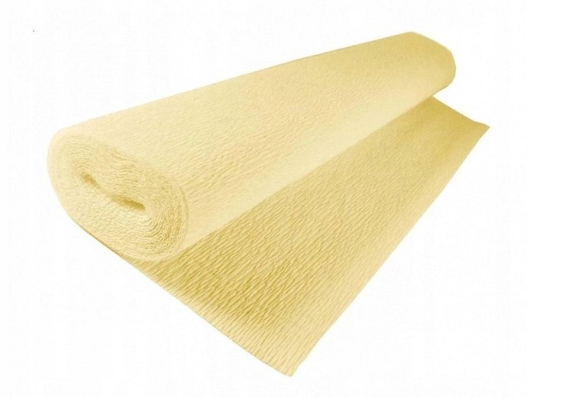 Gekreukeld Crêpe Papier 50x200cm - Crème Geel voor Knutselen & Decoratie