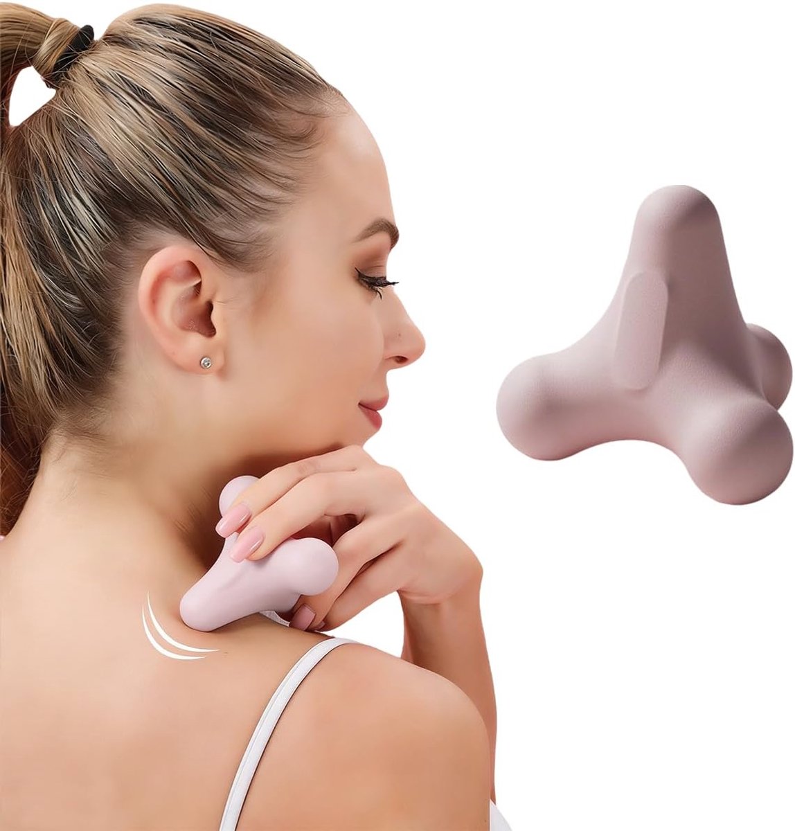 Massagebal - Vierpuntige Fascia Massagebal - Voetmassagebal - Yoga Triggerpoint Massagebal - Geschikt voor Spiermassage van Voeten, Schouders, Nek, Taille en Handen - Roze