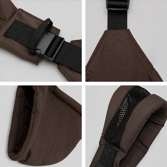 LUVION® Baby Sling FLORENCE Chestnut Brown - Heupdraagzak Baby - Ergonomische Hip Carrier - Draagzak - Tot 16 kg - Bruin — afbeelding 2