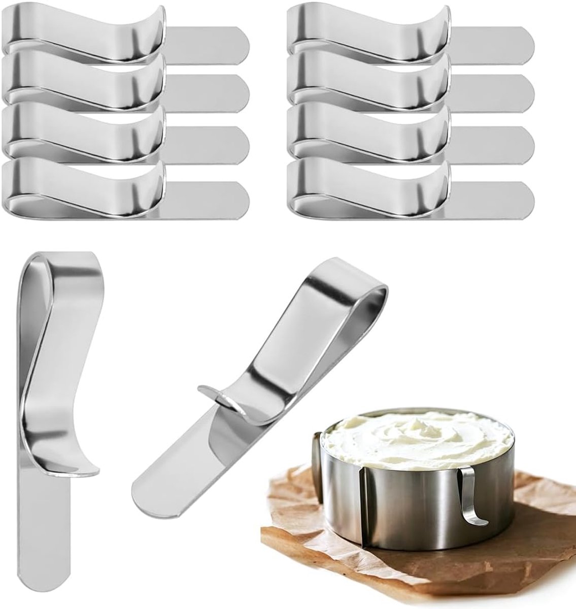 10 Silberne Tortenring-Fixier - ShopVlot