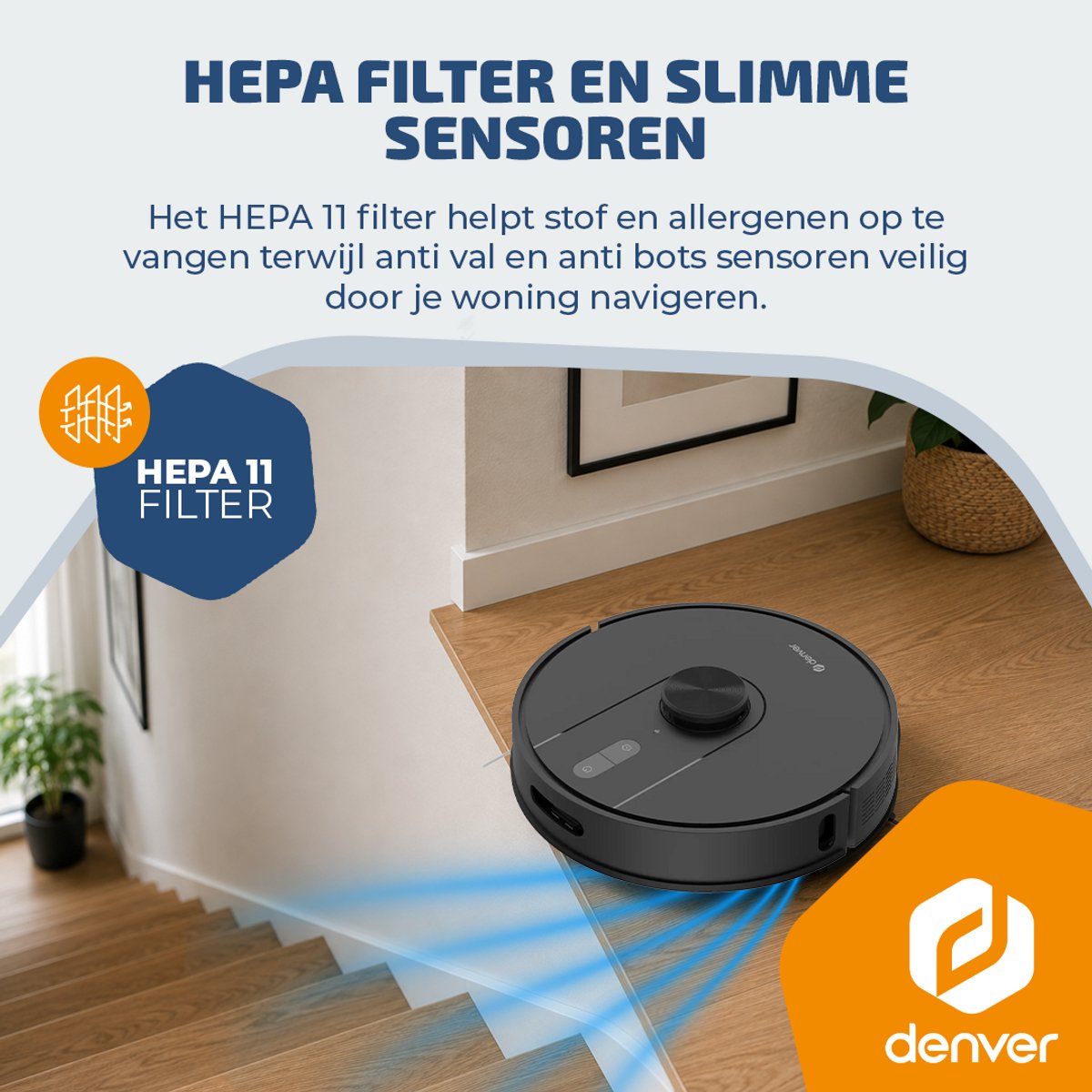 Denver RVC135 Robotstofzuiger met LiDAR Mapping - afbeelding 2