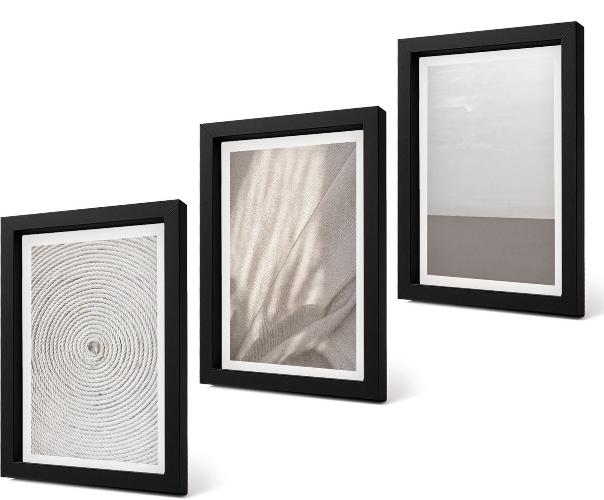 Coloray 4-Delige Schilderij Set - Verfijnde natuurlijke texturen in boho-stijl - 20 x 30 cm - Muurdecoratie - Interieur Decoratie - Woonkamer Decoratie
