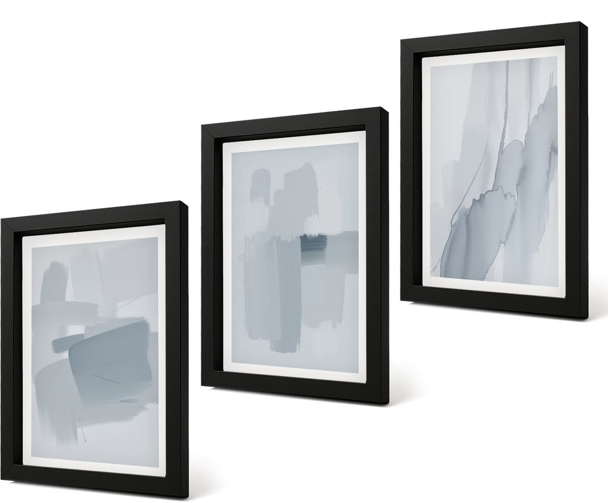 Coloray 4-Delige Schilderij Set - Abstracte composities in aquarelstijl - 20 x 30 cm - Stijlvolle Muurdecoratie - Slaapkamer - Moderne Wanddecoratie