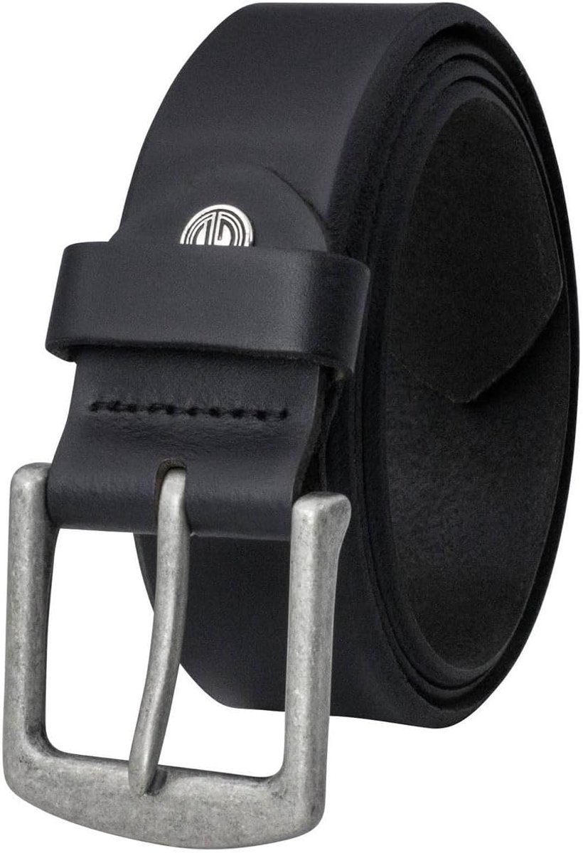 LINDENMANN Leather Belt Men's/Belt Men, Full Cowhide Leather Smooth, Black - ShopVlot