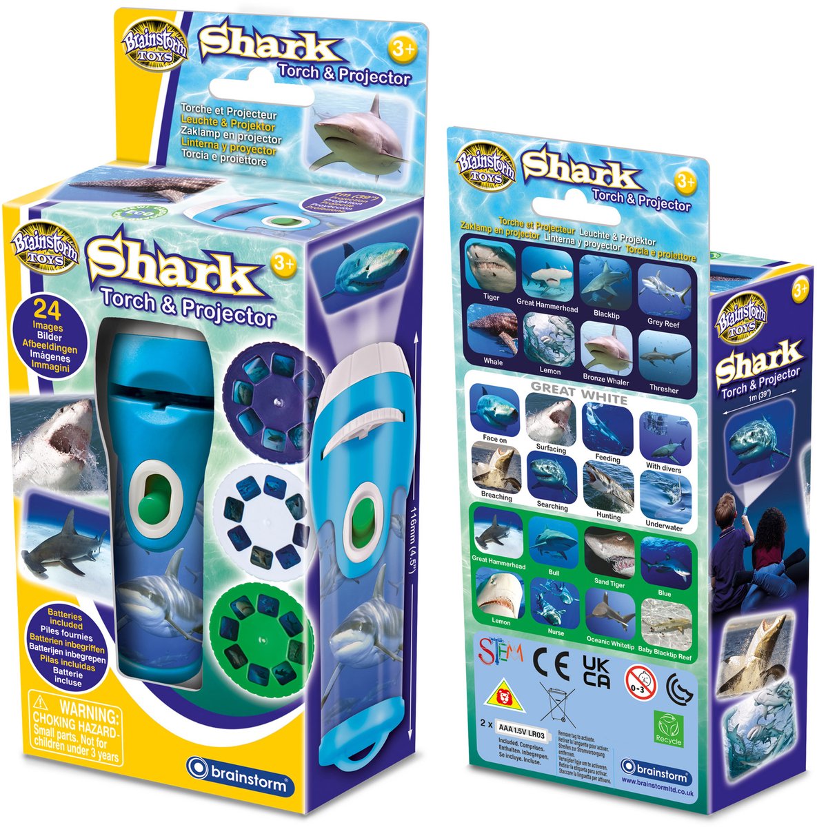 Brainstorm Toys - Shark Torch and Projector - zaklamp en projector haaien