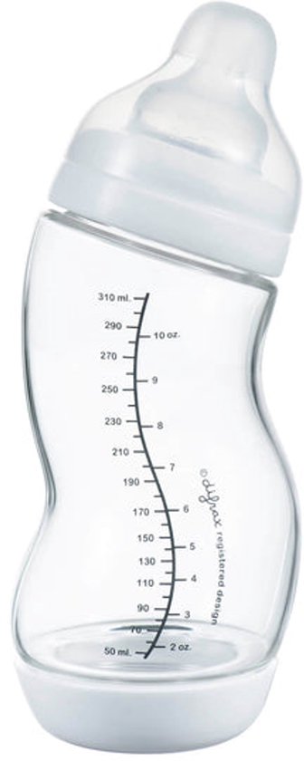 Difrax Babyfles Natural Glas - 310 ml - Wit - 1 Stuk - S-fles - Anti Koliek