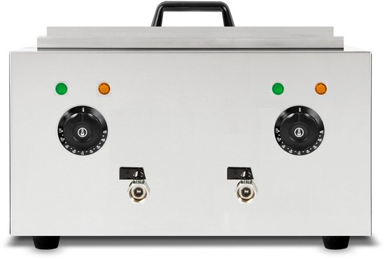 VERTES Gastro pastakoker, roestvrij staal, elektrisch, 2x 1700 watt, 2 aparte kookbakken van elk 6 liter, 4 pastamandjes, 2x aftapkraan, 2x temperatuurinstelling van Vertes — afbeelding 2