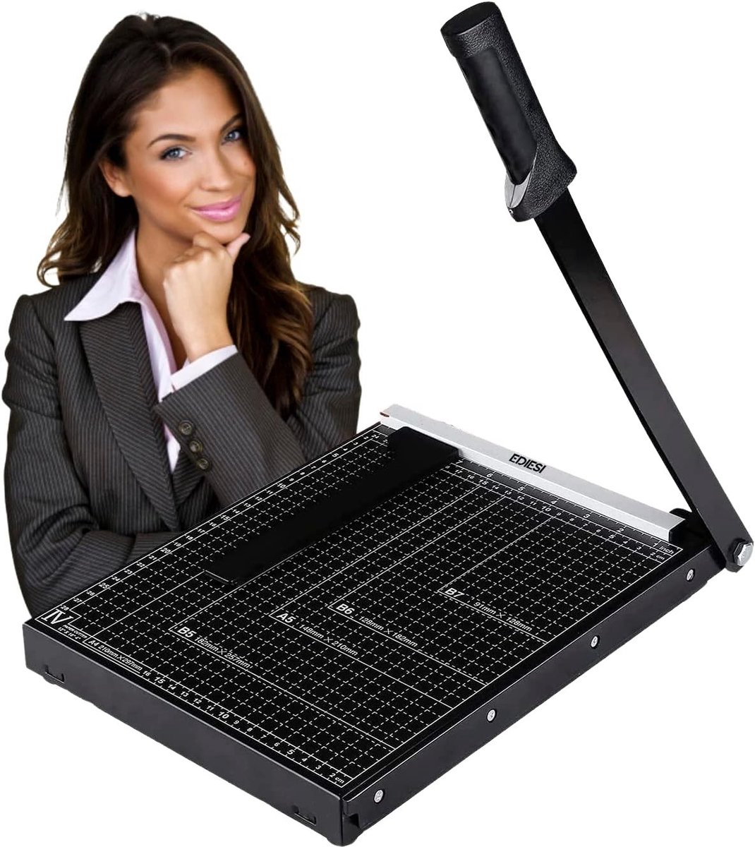 Papiersnijder - Roestvrij staal - Professionele guillotine - Ergonomische handgreep - Voor A4 en A3