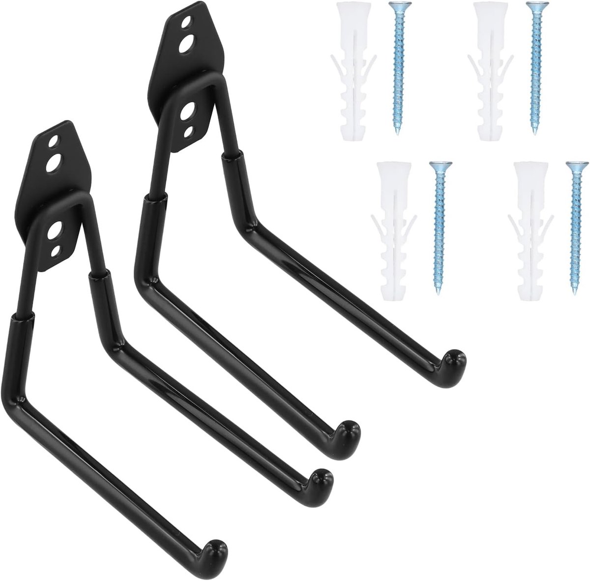 Set van 2 Sterke Muurhaken voor Garage, Ideaal voor Ladder, Fiets en Tuinaccessoires, Duurzame en Antislip Opslaghaken