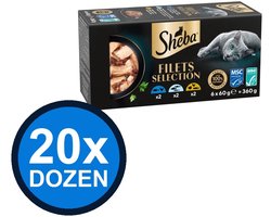 20x Sheba - Filets Alu Saus Witte Vis Multipack (6x60g) - Kattenvoer Natvoer - 360 g