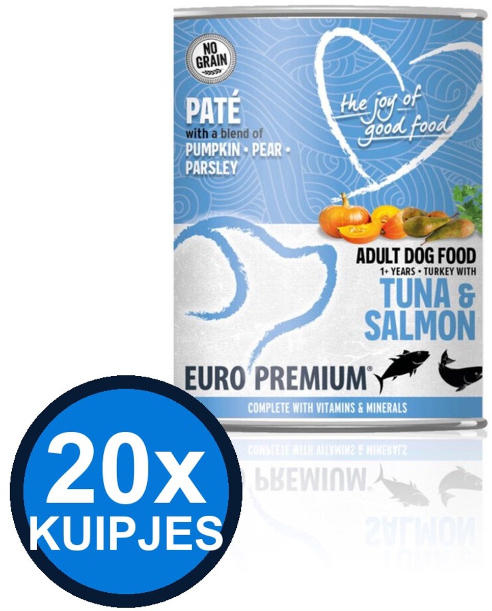 20x Euro-Premium - Pate Adult Tuna & salmon - Hondenvoer Natvoer - 400 g