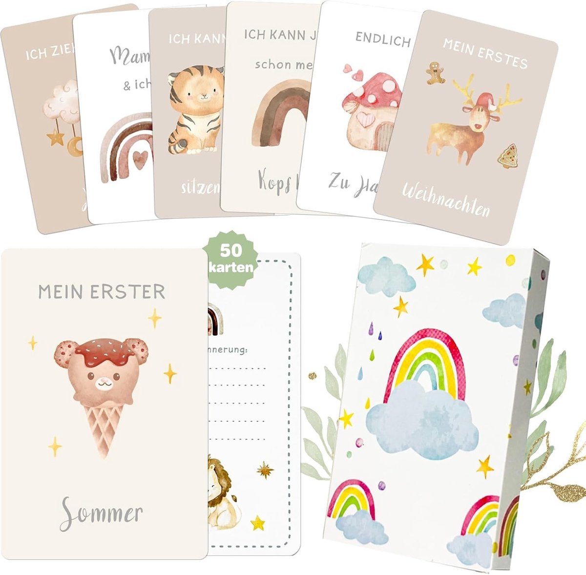 Milestone kaarten voor baby's van 1-12 maanden - Foto kaarten voor mijlpalen, betekenisvol cadeau voor geboorte en babyshower