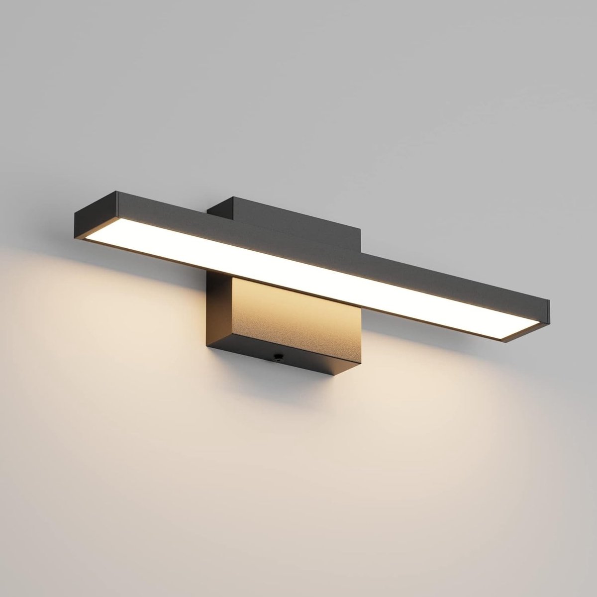 Led Spiegellamp - Aluminium/Zwart - 12 Watt - Waterdicht IP44 - Voor Badkamer