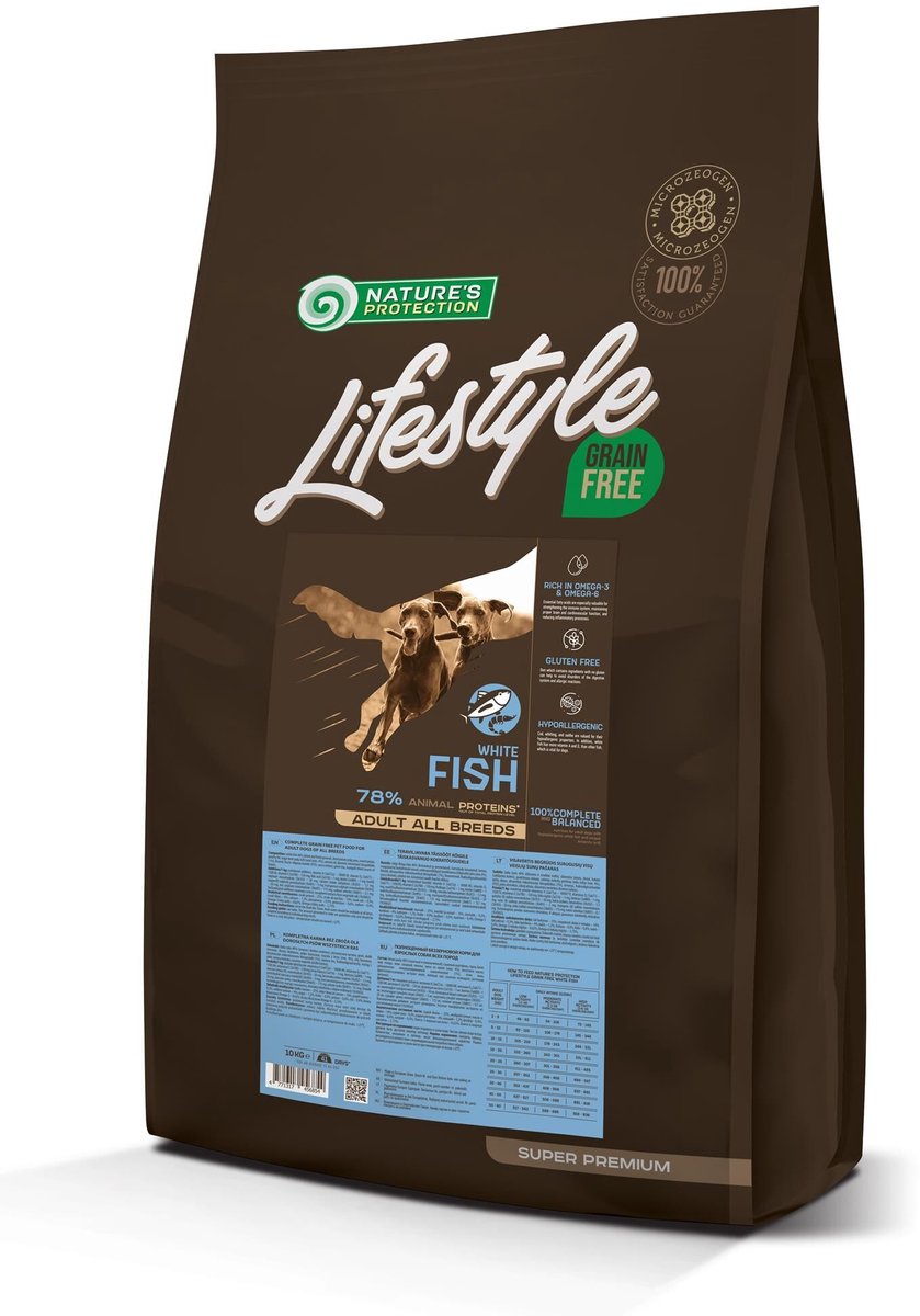 Nature's Protection Nature's Protection Lifestyle - hond - alle rassen - volwassen - graanvrij met witte vis - 10kg