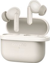 Lichtgouden oraimo SpaceBuds Lite oordopjes met open oplaadcase.