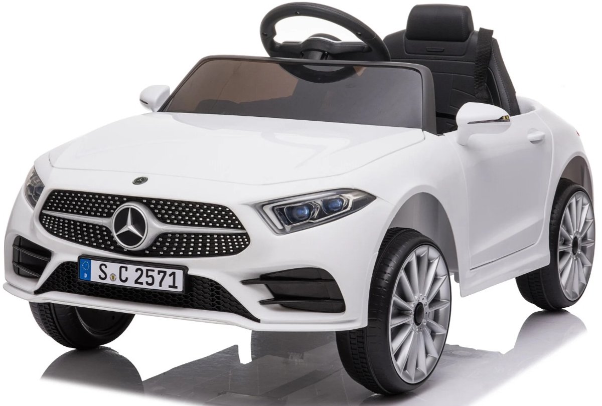 Mercedes CLS350 Elektrische Kinderauto 1 tot 5 jaar – Officieel Gelicentieerd Accuvoertuig Kinderauto met Afstandsbediening, Werkende Deuren & MP3 AUX & USB – Wit