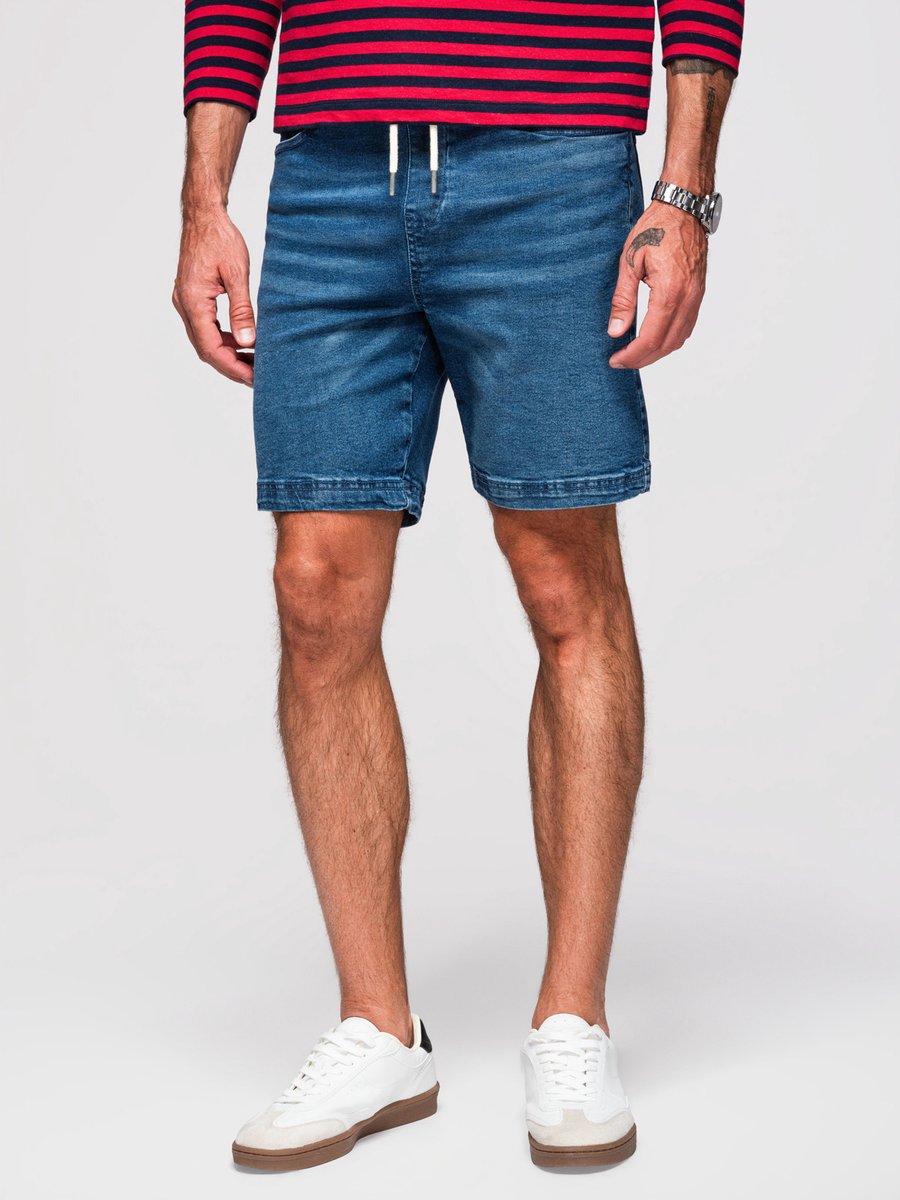 OMBRE Korte Broek - Regular Fit - Katoen - Effen Indigo XL