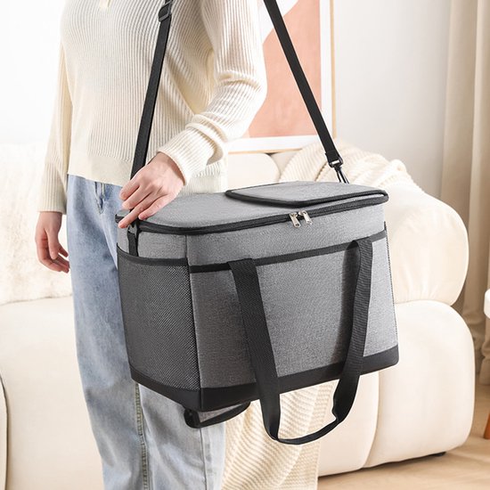 Geïsoleerde Koeltas - Lunchtas 35 liter - Grijs - 42 x 28 x 31cm van Dnntunk — afbeelding 4