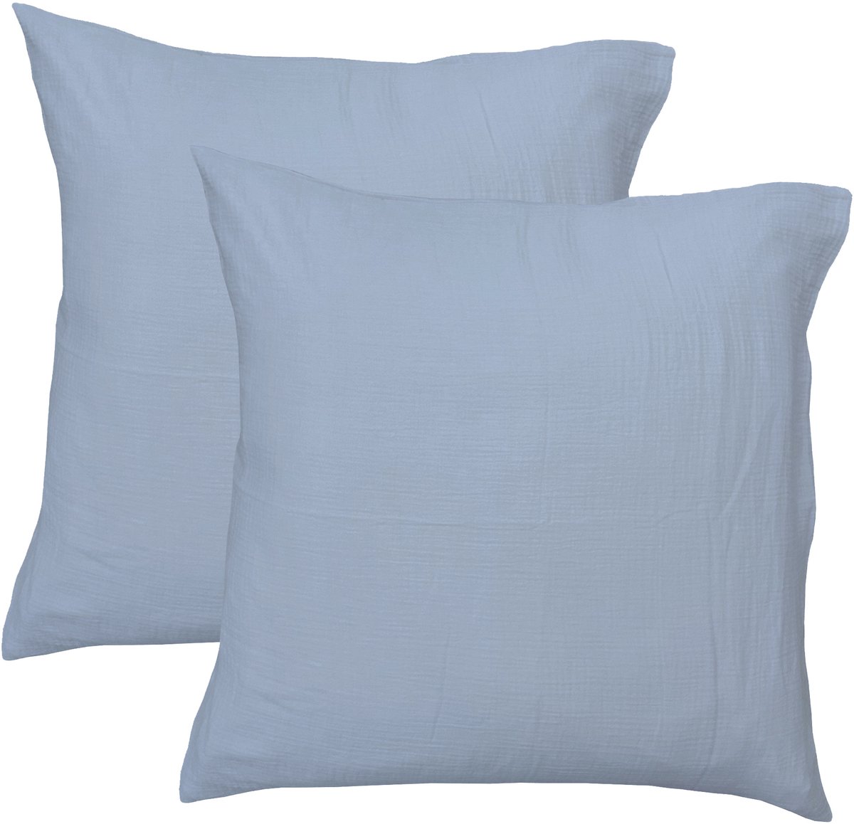 Matt & Rose Set Kussenslopen Blue Horizon - (2x) 65 x 65 cm - Blauw - Mousseline Katoen
