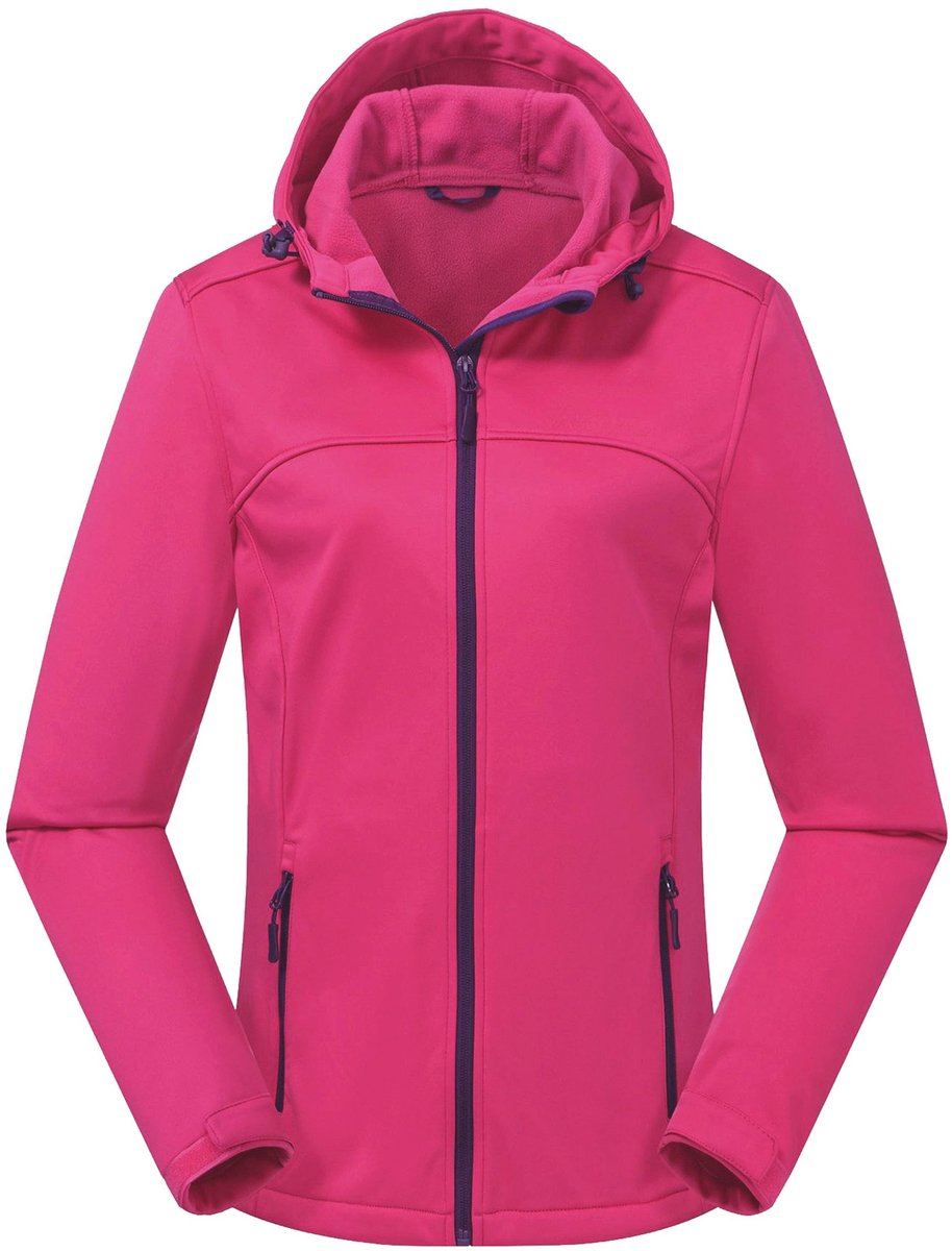 OLOEY Ademende regenjas dames warm fleece jack voor lente herfst en winter Roze
