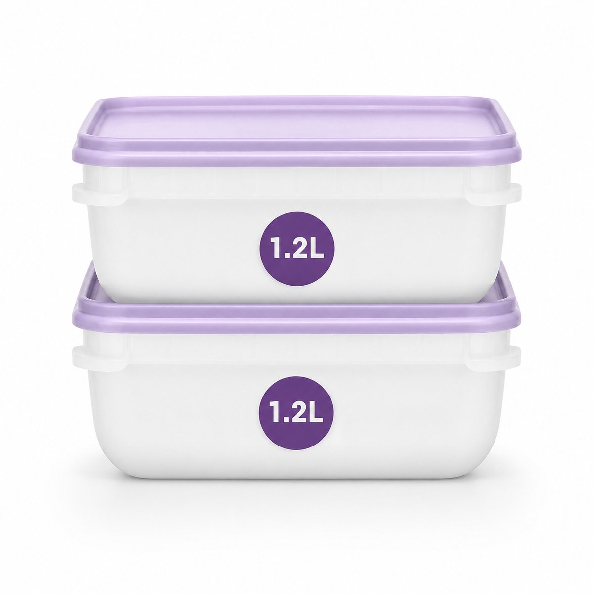 Arvion Voedselopslagcontainers 1,2 liter set van 2 stuks – BPA-vrij, stapelbaar, geschikt voor koelkast, vriezer, magnetron en vaatwasser