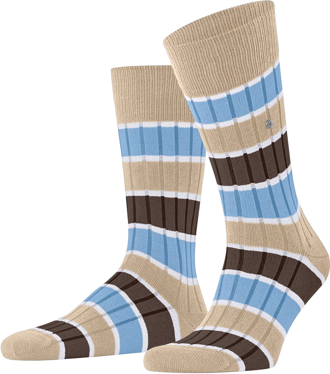 Burlington Beaming gedessineerd katoen sokken heren beige - maat 40-46