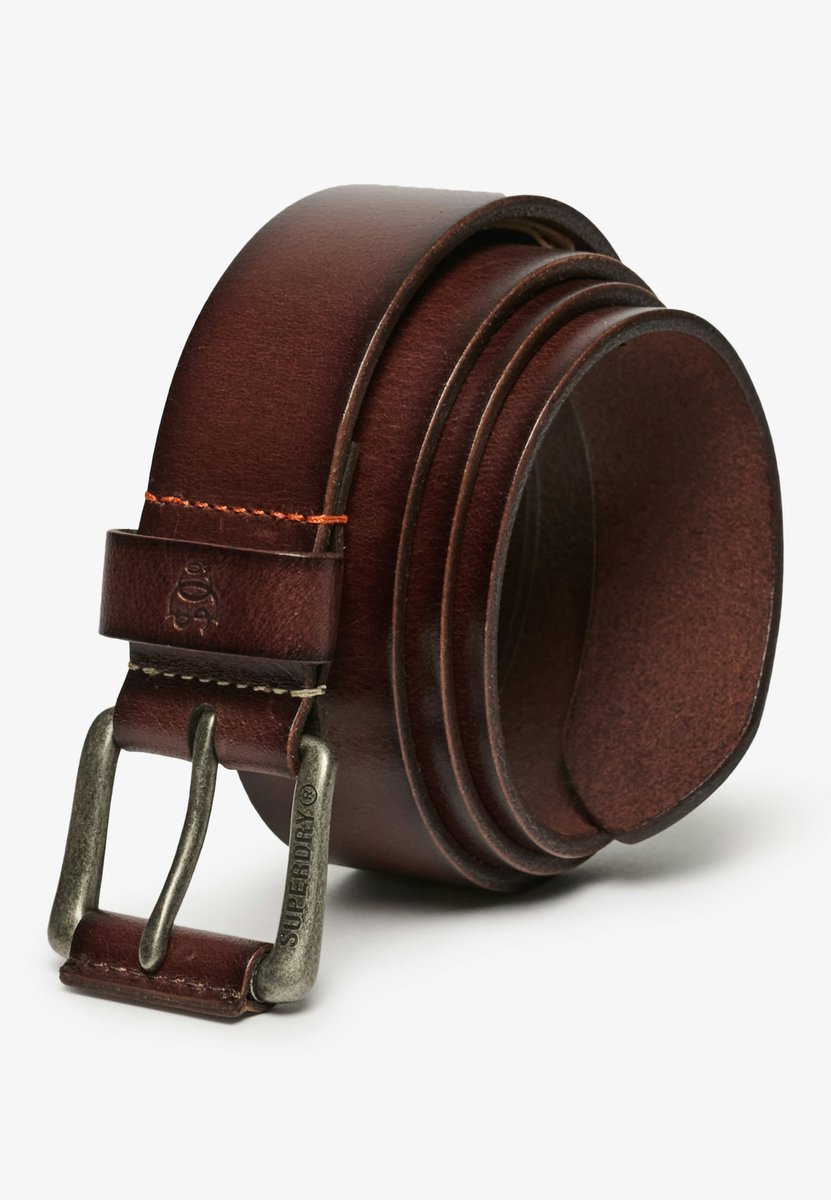Superdry Classic Leren Riem Bruin L