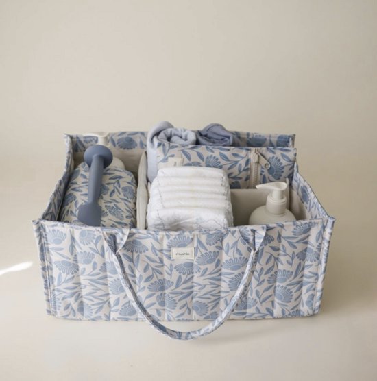 Mushie Luierorganizer - Blauwe Bloemen — afbeelding 3