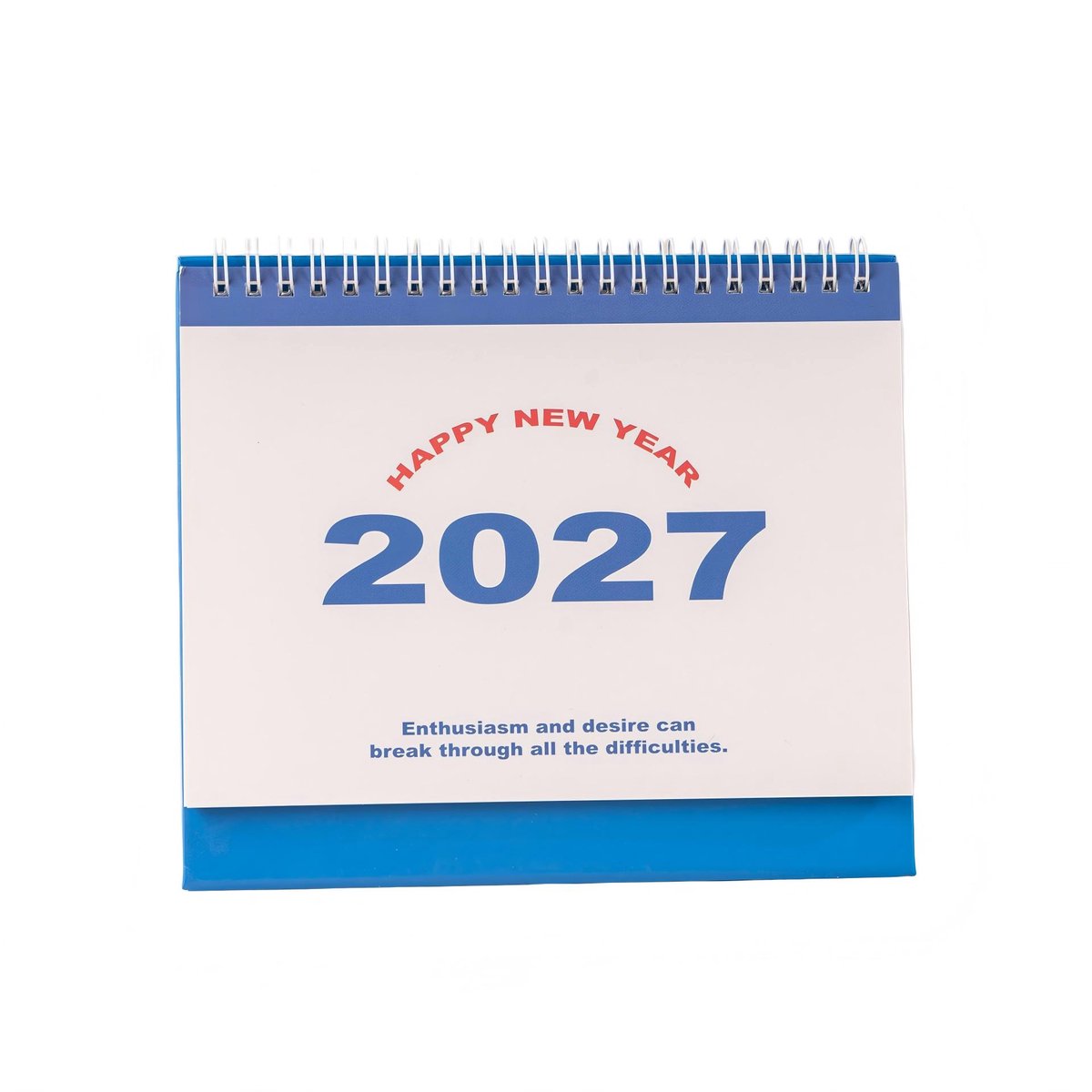 Bureaukalender 2026-2027 – Engelstalige Tafelkalender – Flipkalender met Maandoverzichten – Bureauplanner voor Kantoor, Studie en Thuis – Studenten en Professionals – Blauw – 19 × 16 cm – 1 Stuk