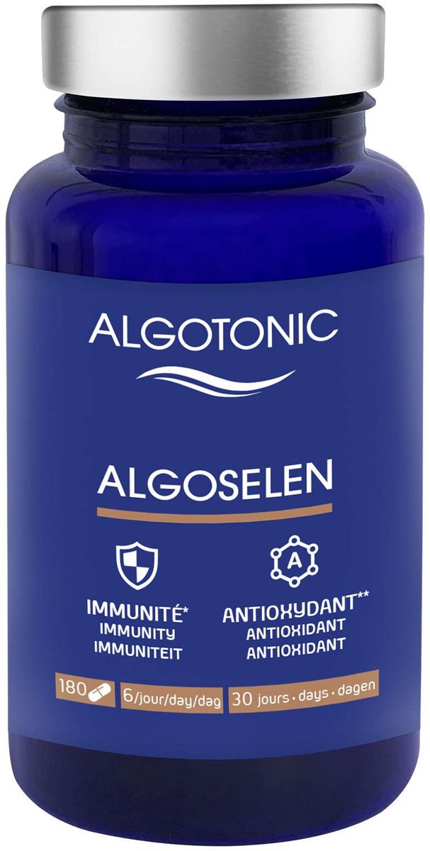 Algoselen Voedingssupplement Spirulina met Antioxidanten en Organisch Selenium - 180 Capsules ter Versterking van de Immuniteit