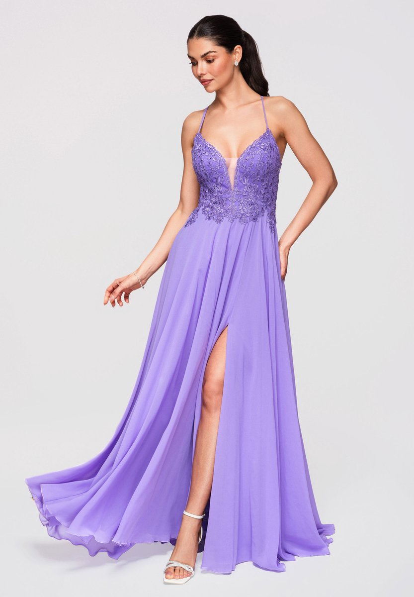 LARICA Jurk - Rits - Effen - Jurk Violet S