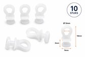FSW-Products - 10 Stuks - Gordijnrunners - Gordijn Runner - Gordijnhaken - Gordijnringen - Gordijnglijders - Glijders - Gordijnen - Wit - Gordijnband