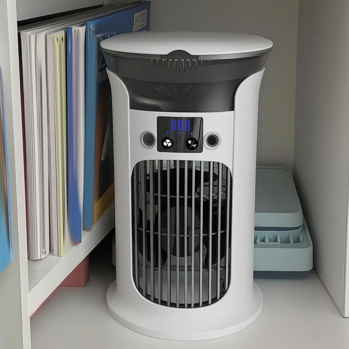 Mobiele Airco - 3-in-1 - 800ml - Kleine Airconditioning zonder Afvoer Slang - Draagbare Ventilator - 20 dB - 3 Functies & Snelheden - Luchtbevochtiger - Slaapkamer Kantoor Woonkamer - Wit – foto 4