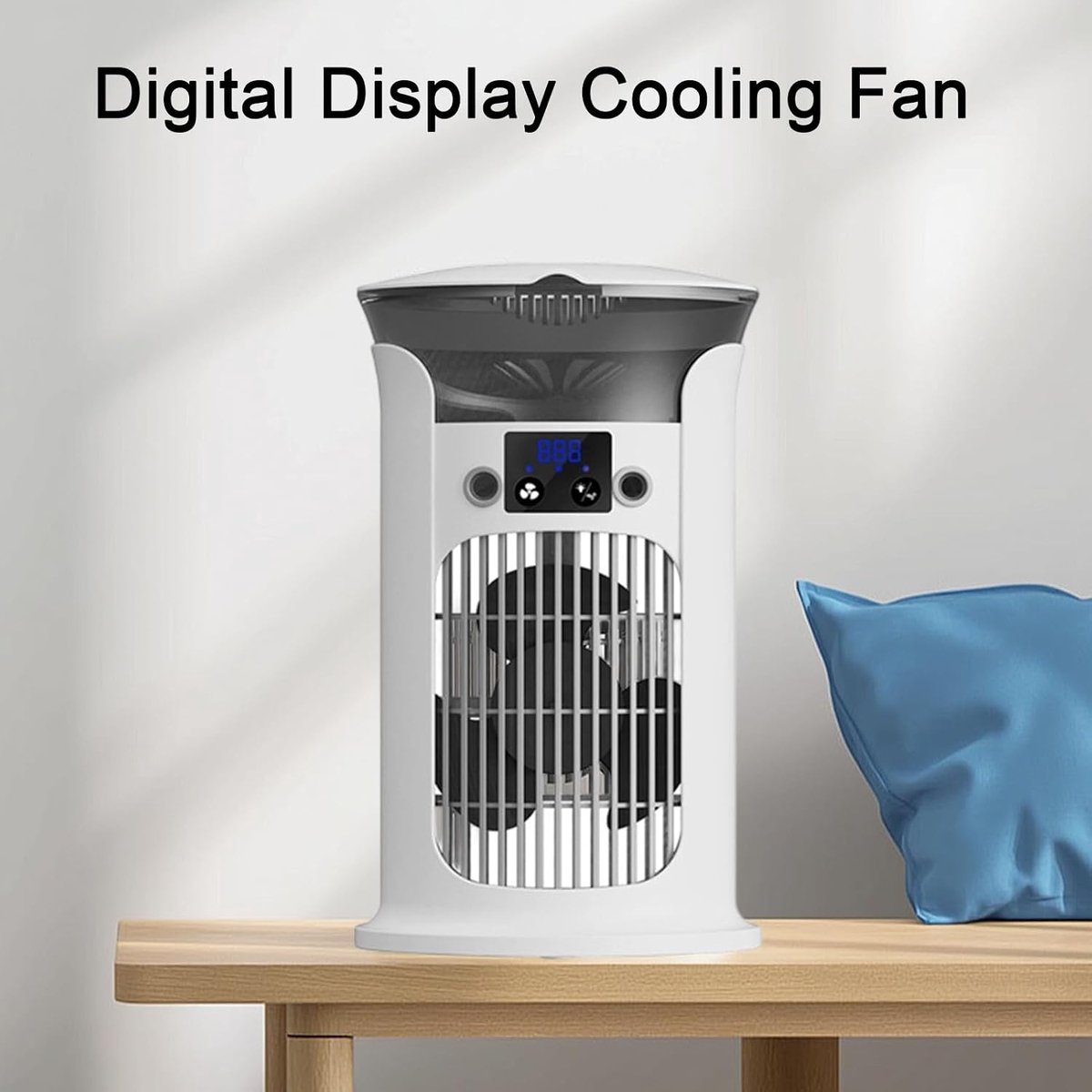 Mobiele Airco - 3-in-1 - 800ml - Kleine Airconditioning zonder Afvoer Slang - Draagbare Ventilator - 20 dB - 3 Functies & Snelheden - Luchtbevochtiger - Slaapkamer Kantoor Woonkamer - Wit – foto 2