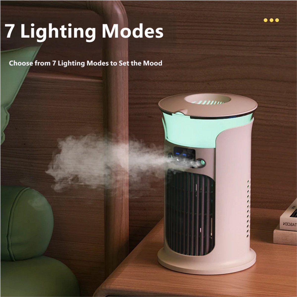 Mobiele Airco - 3-in-1 - 800ml - Kleine Airconditioning zonder Afvoer Slang - Draagbare Ventilator - 20 dB - 3 Functies & Snelheden - Luchtbevochtiger - Slaapkamer Kantoor Woonkamer - Wit – foto 7