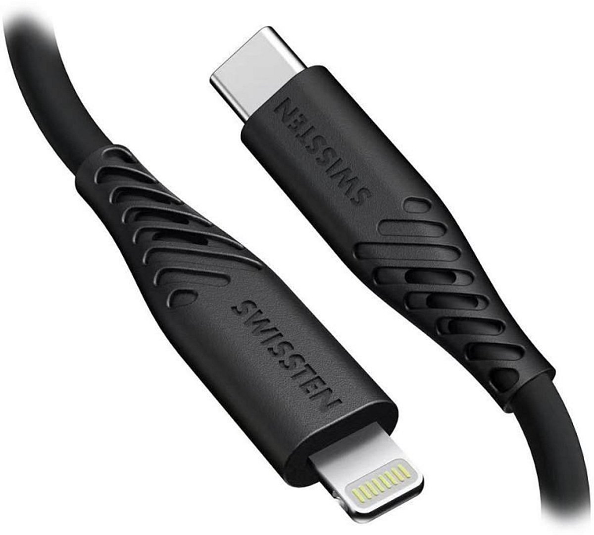 Swissten Soft Silicone Lightning to USB-C Cable - 71506517- 0.4m - Black