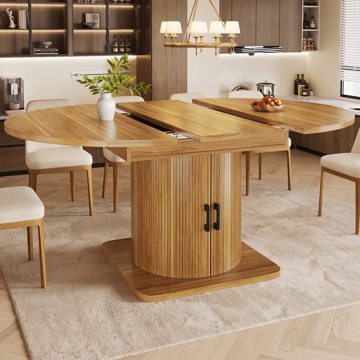 HAUSS SPOLE Eettafel - Uitschuifbaar Met Opbergruimte - Voor Keuken, Eethoek En Thuiswerkp