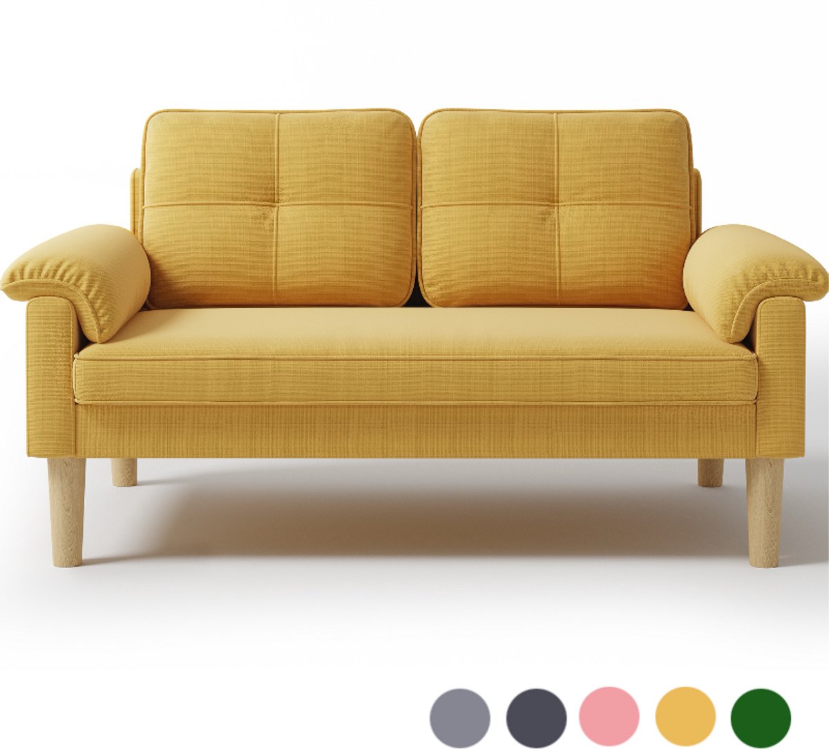 Bealife AR71 Bank - 2 Zitsbank met Zijvak - 145 x 77 x 77 cm - Geel