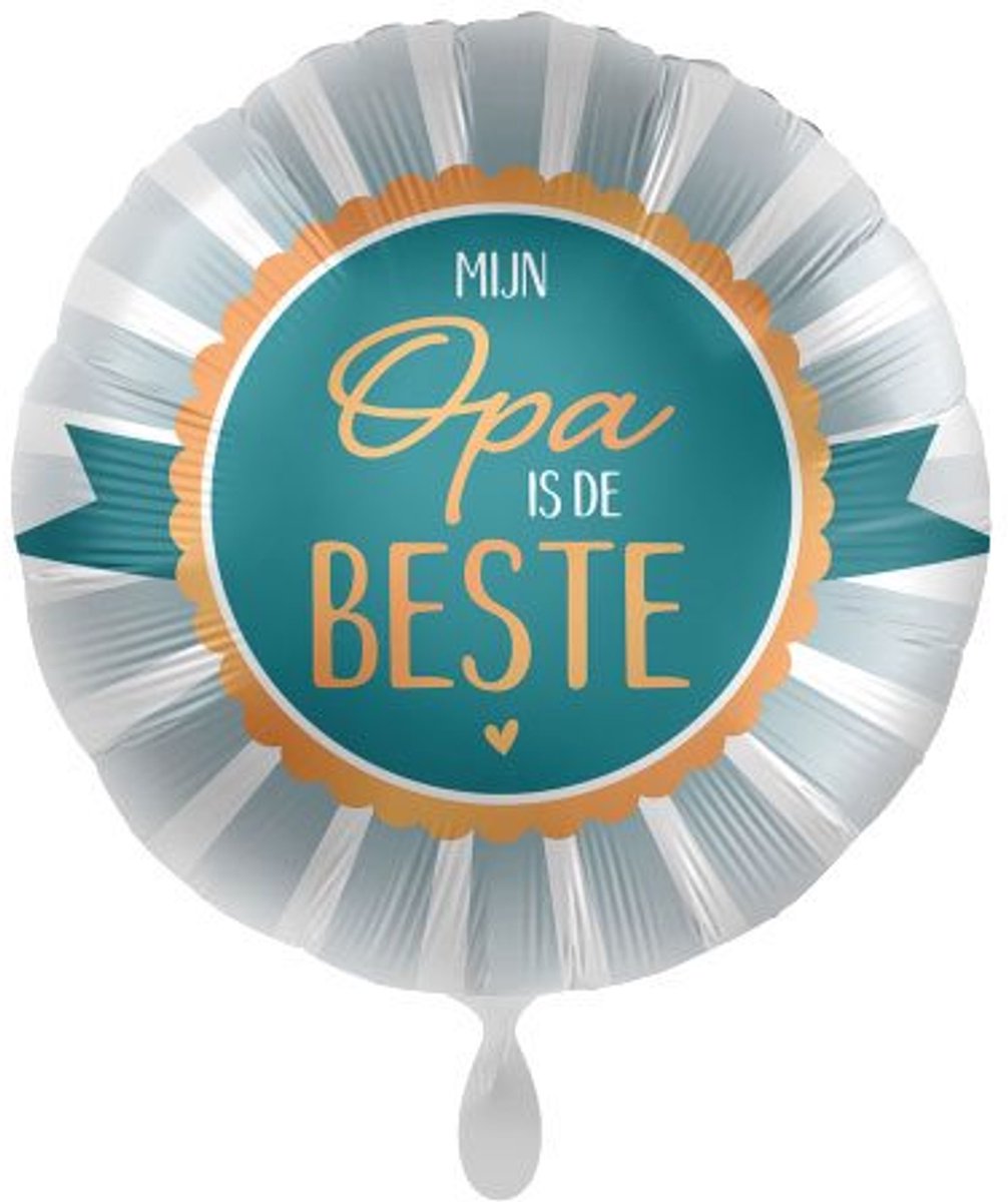 Folieballon Opa Is De Beste - vaderdag - geschikt voor helium of lucht