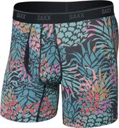 SAXX Heren Boxershort Quest Quick-Dry Mesh - Boxer met BallPark Pouch® - Onderbroek Sneldrogend & lichtgewicht - Pineapple Patch - Multicolor - S