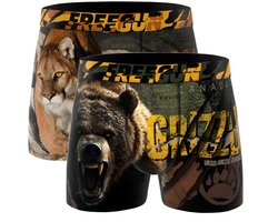 Freegun heren boxershorts - microvezel - 2-pack - maat L - Grizzly / puma