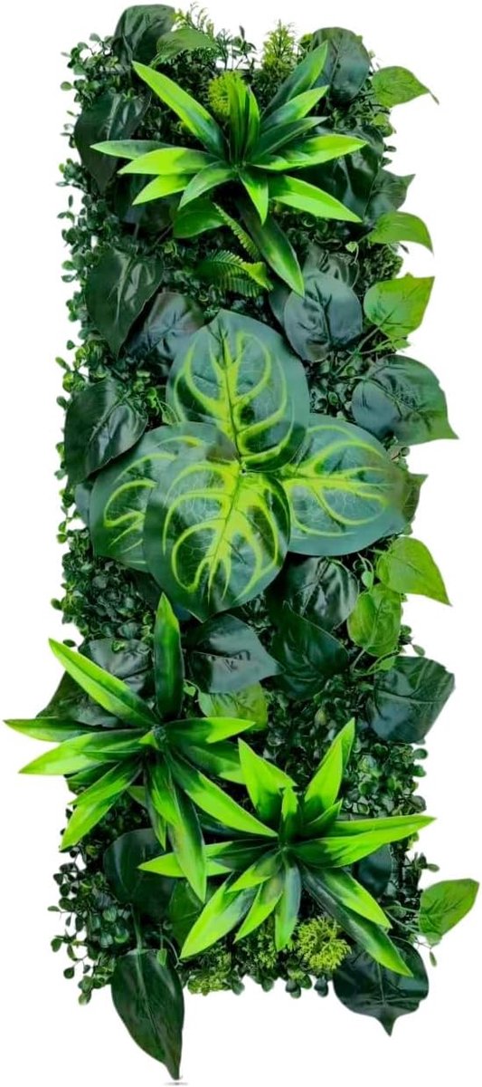 Kunstmatige Plantenwandpaneel - 25 x 70 cm - Decoratieve Groene Wand voor Binnen en Buiten - Kunstmatige Heeg voor Tuin, Patio, Woonkamer of Kantoor