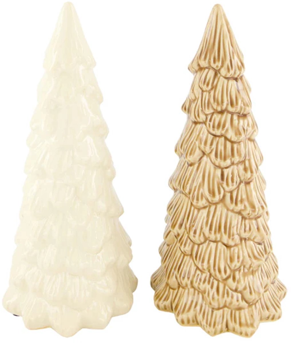 Kerstboom keramiek set van 2 groot