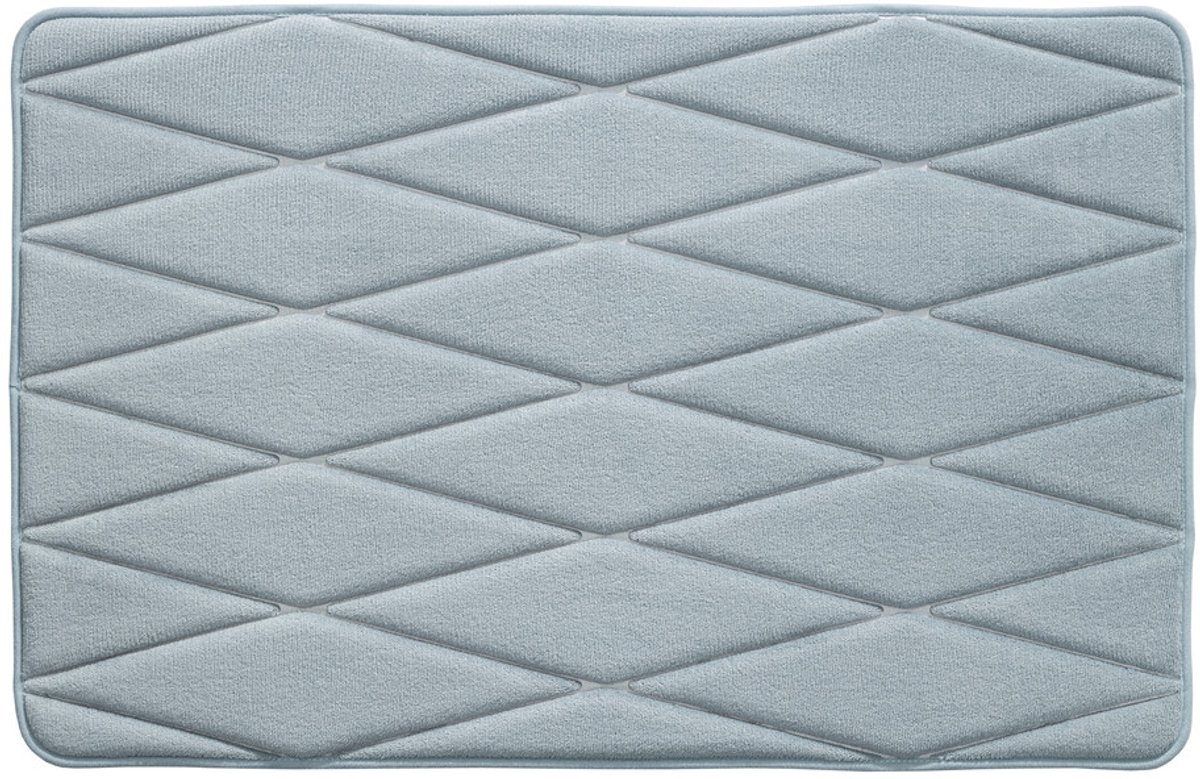 California Winding Blauw Badkamermat 50x78 cm – Zachte Badmat – Antislip Douchemat – Comfortabele Badkamermat