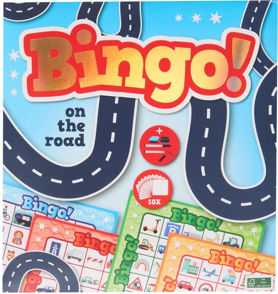 Auto Bingo 10 herbruikbare kaarten - Autobingo Reisspel - Spelletjes Onderweg - Reisspel voor kinderen