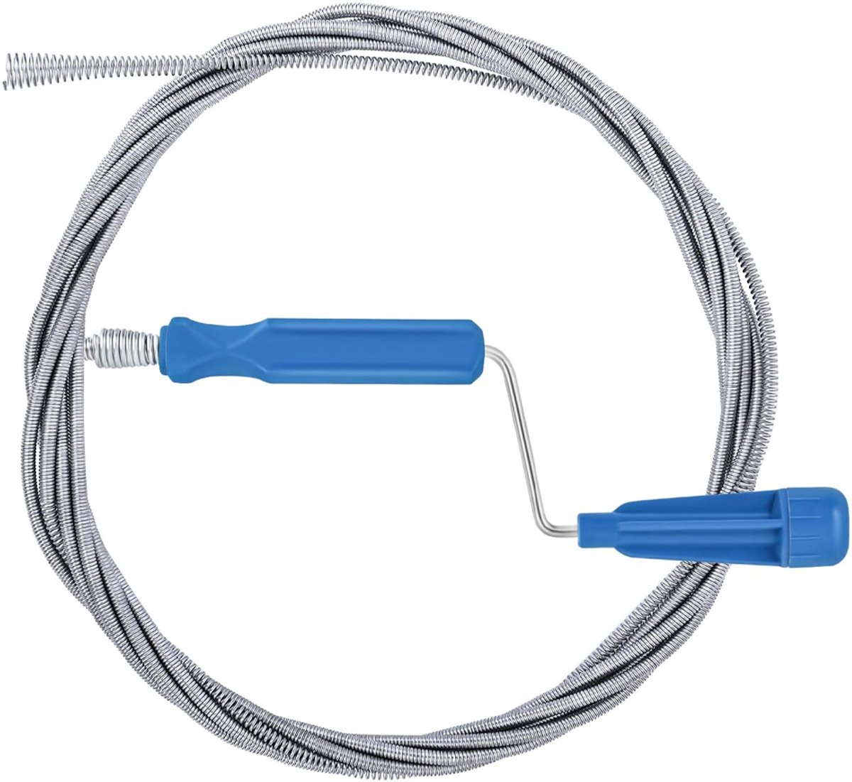OUYLAF Afvoerreiniger - Draindodger - Afvoer Ontstopper - afvoer ontstopper veer - 5 M - Rioolveer - ontstoppingsveer - Ø 5mm - Gootsteen Ontstopper - voor het reinigen van leidingen, met boorpunt, afvoerslang