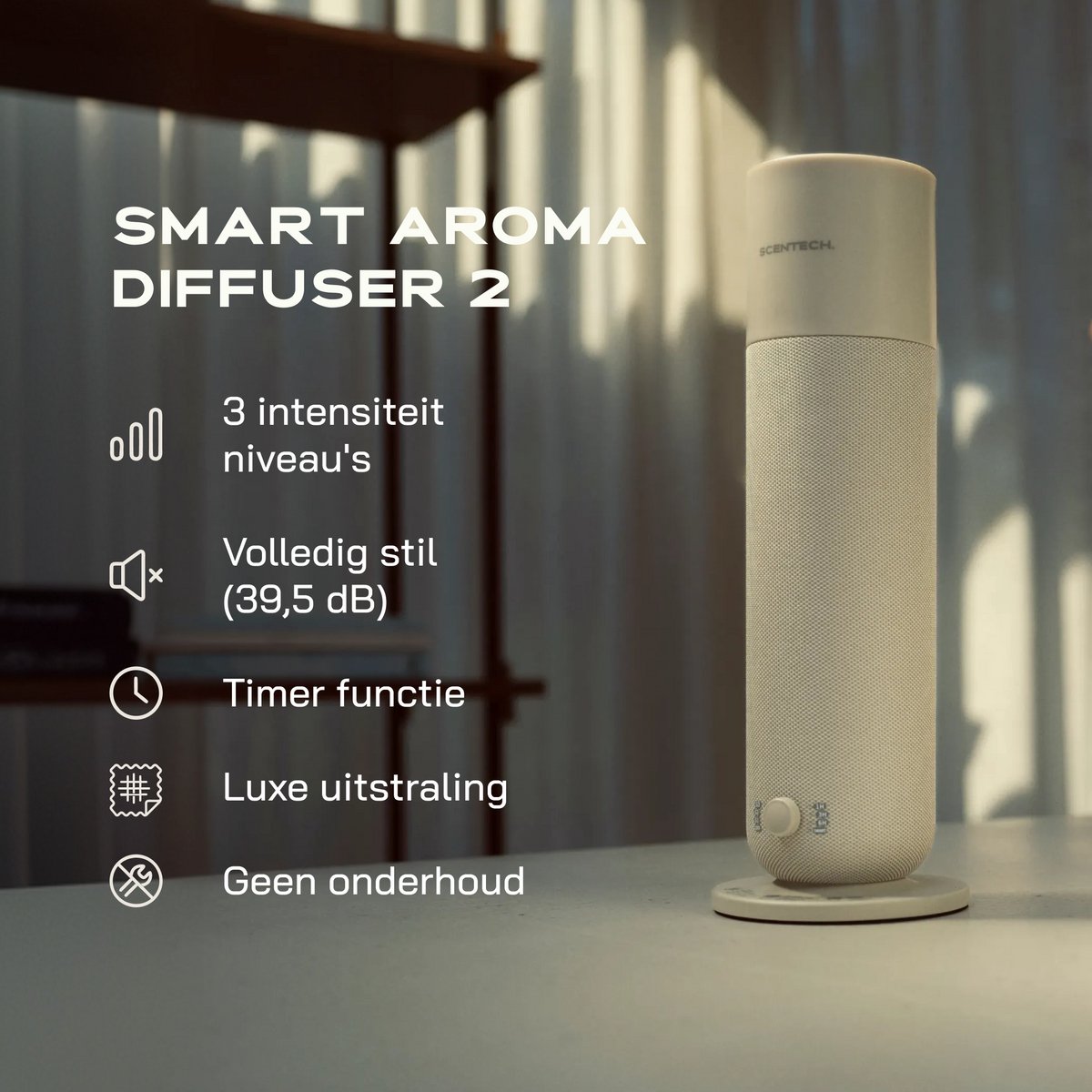 Scentech Smart Aroma Diffuser 2 - Geur Verspreider - Bediening Met App - 65m² gelijkmatige dekking - Slimme Schema's - Cold-Air Diffusion Technologie - Luxe Geur — cadeau in Wonen & Interieur - foto 6