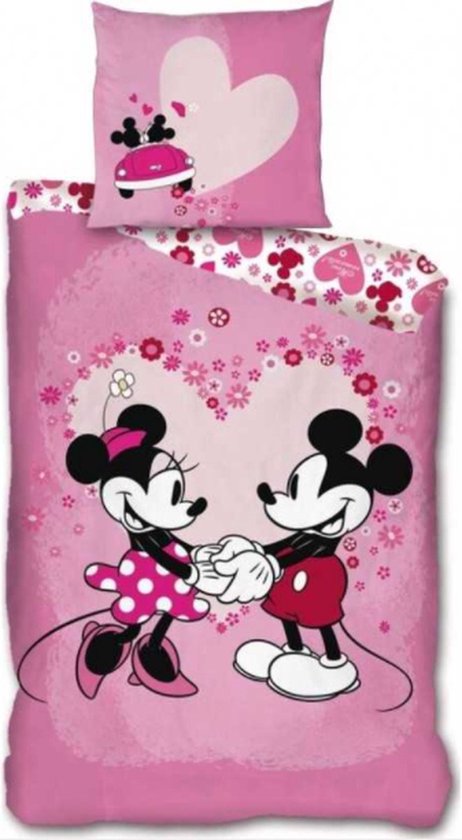 Housse de couette Minnie Mouse Coeur rose - 1 personne